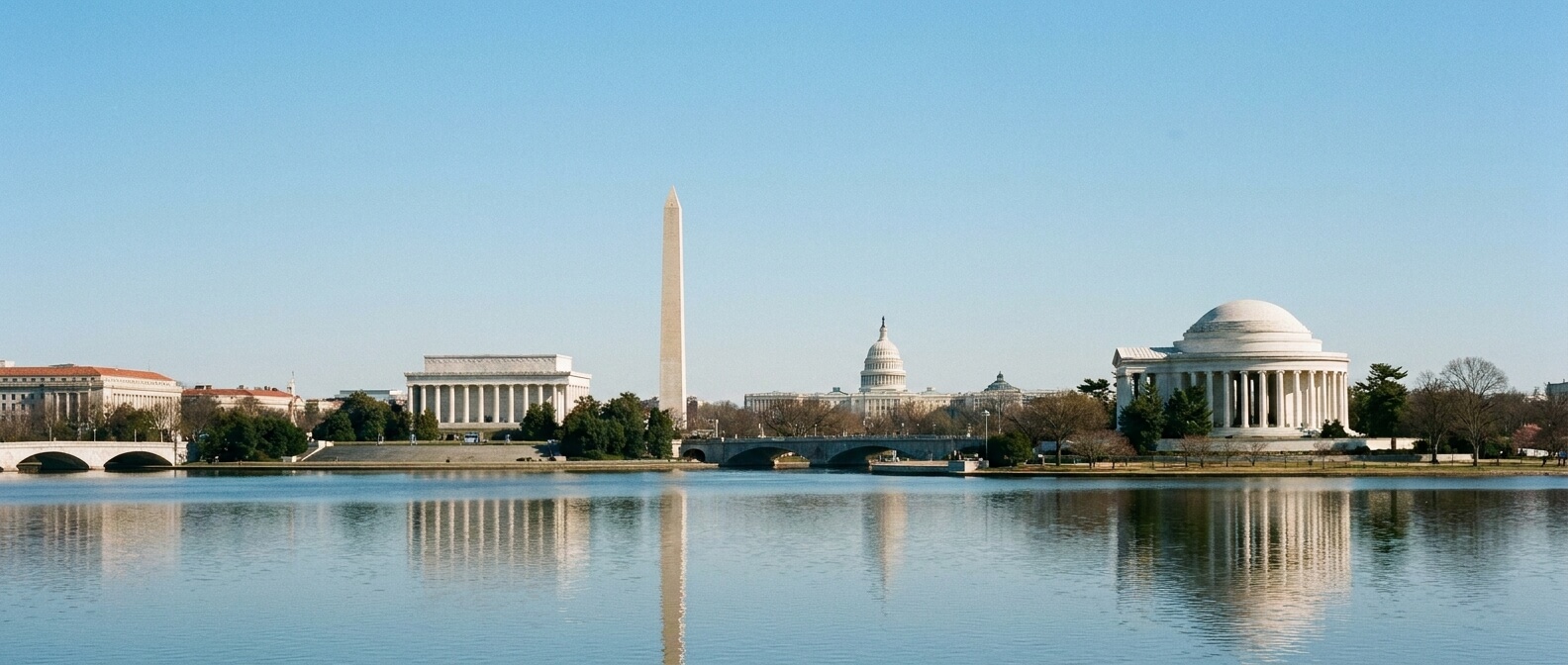 charter-bus-rental-washington-dc-monuments-skyline