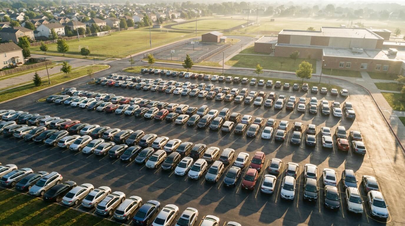 30-person-group-carpool-parking-lot-how-many-cars-does-it-take