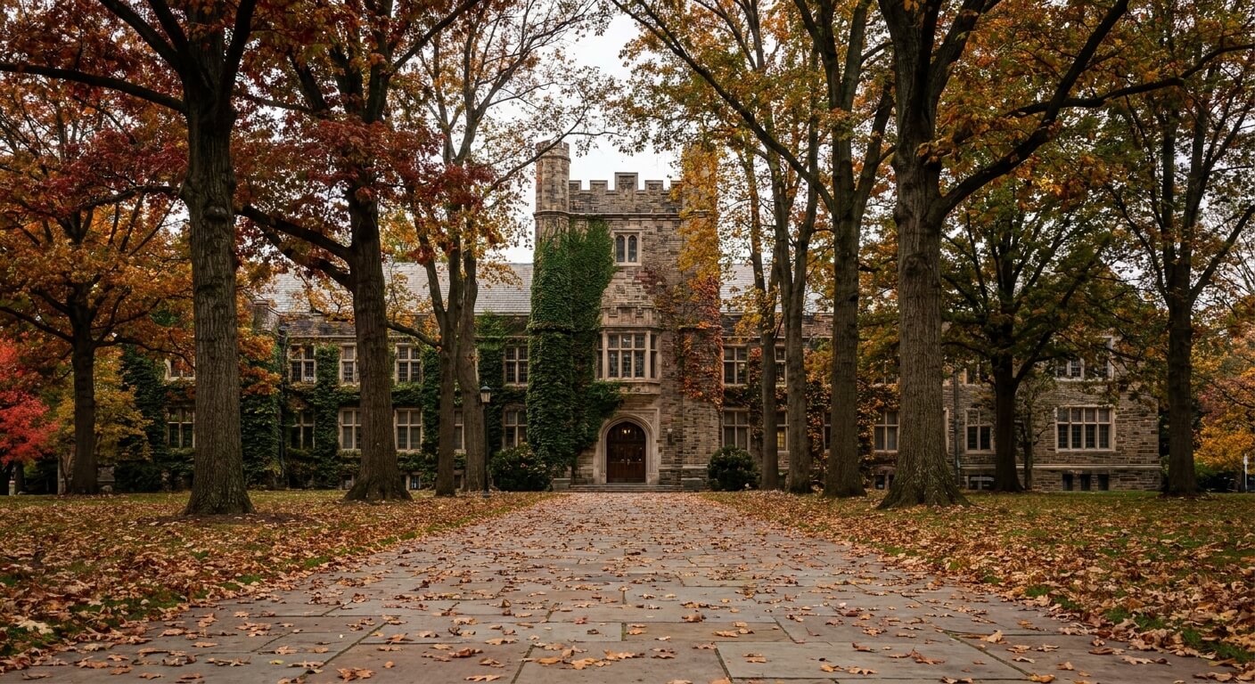 charter-bus-for-college-family-weekend-campus-building