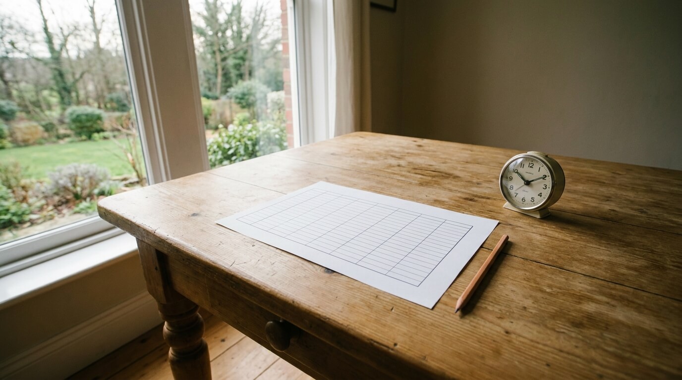 charter-bus-itinerary-blank-timetable-on-a-desk